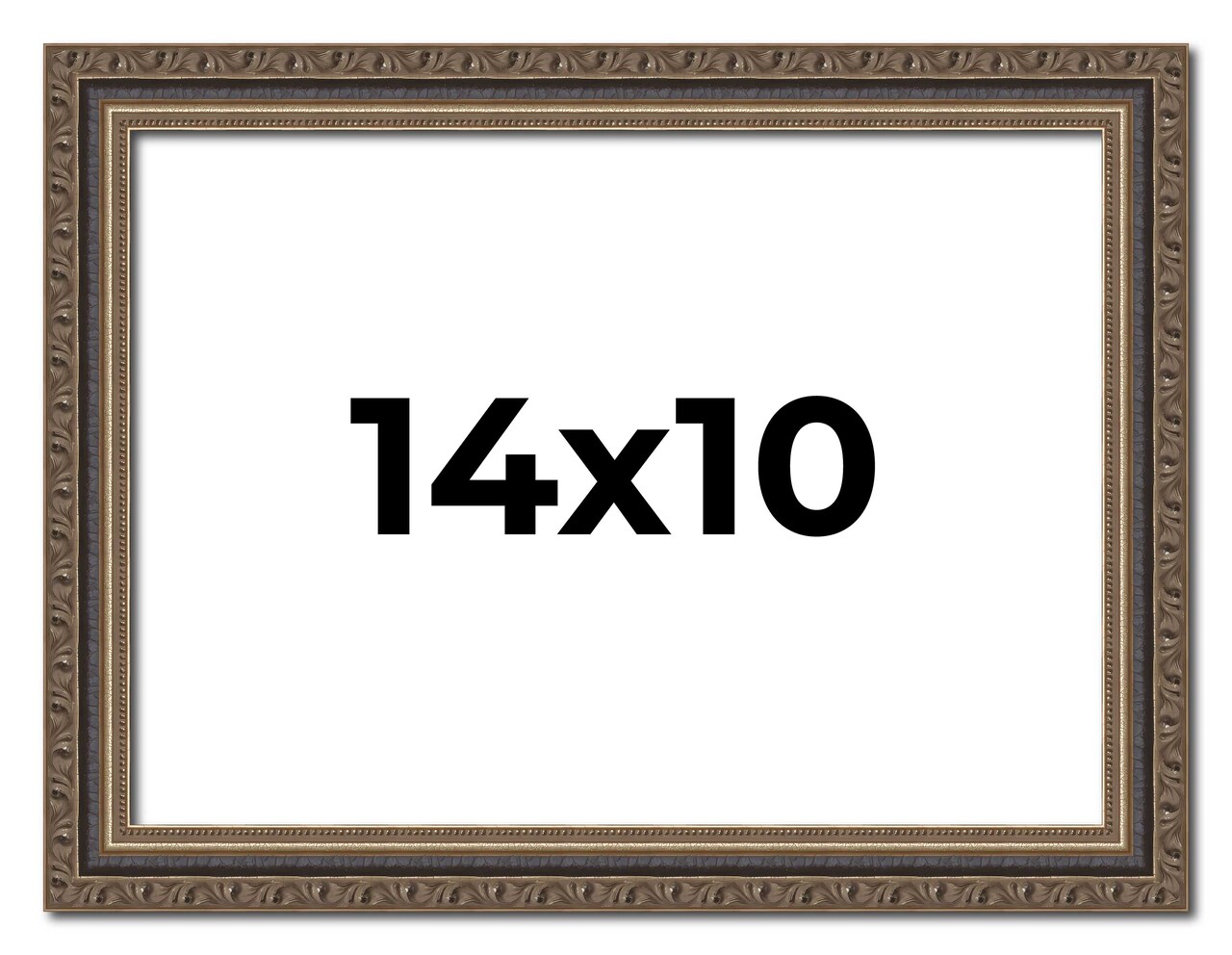 10x14 Sculpted Picture Frame with UV-Resistant Acrylic & Acid Free Backing, Available in 5 Finishes - Black, Blue, Gold, Silver, and White